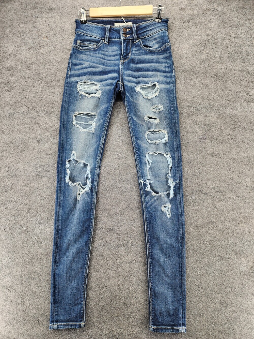 Daytrip Jeans Womens 24R Lynx Skinny Blue Denim Distressed